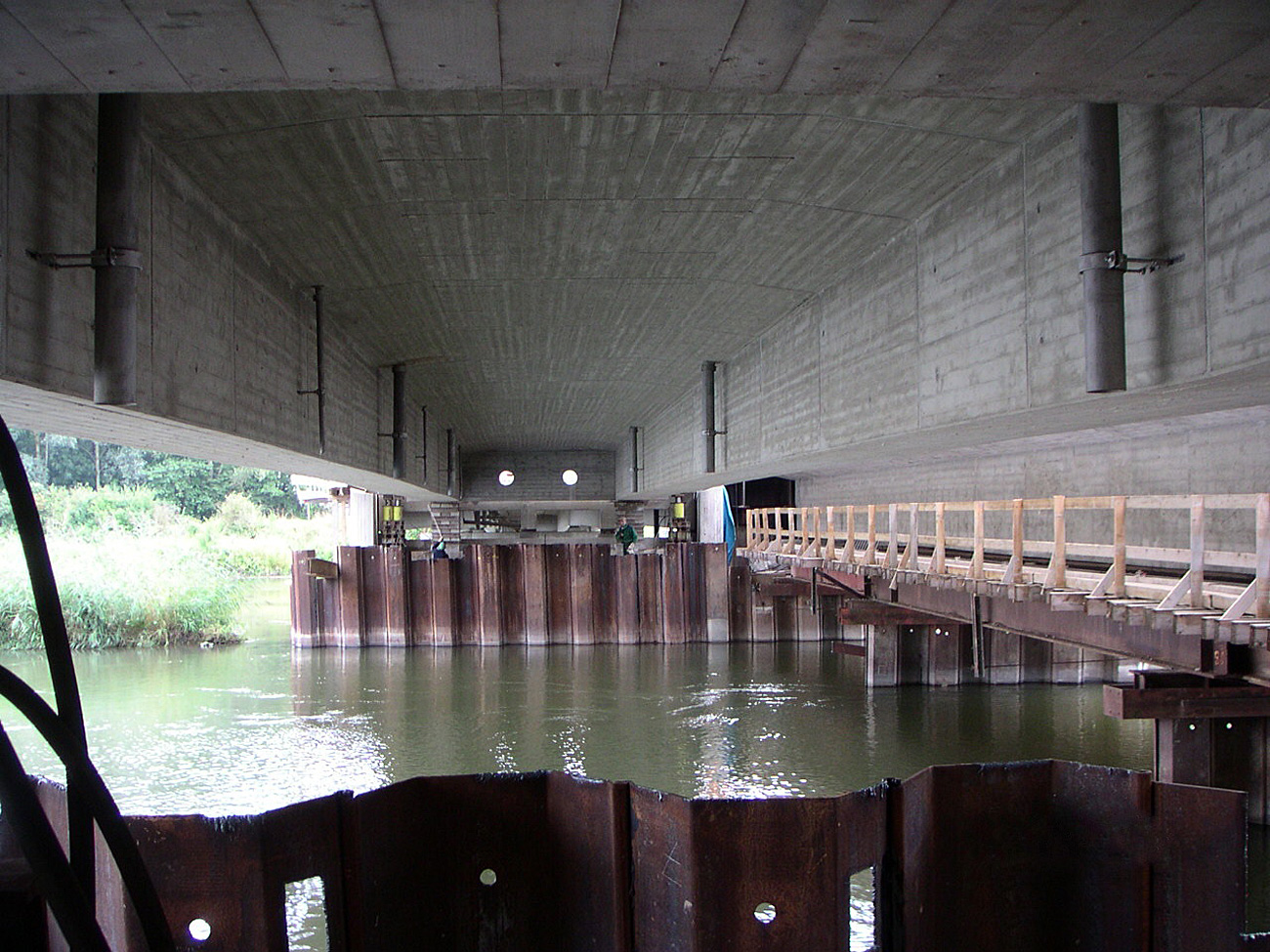 Pfeilergründung in der Donau bei Donaumünster